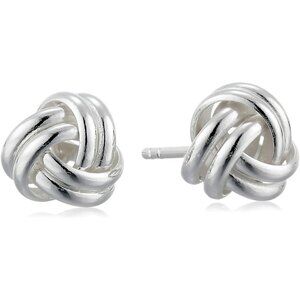 Thick Love Knot Post Sterling Silver or Gold Plated Earrings